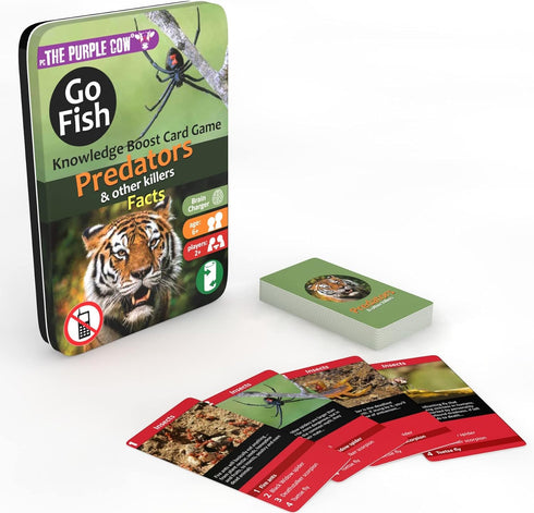 The Purple Cow Go Fish! - Predators and Other Killers, Classic Card Game for Kids & Families Ages 6+