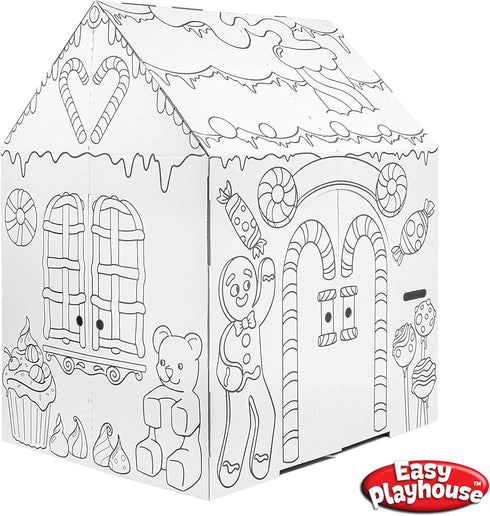 Easy Playhouse Gingerbread House - Kids Art & Craft for Indoor Fun, Decorate & Personalize