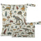 visesunny Vintage Dinosaur Plant 2Pcs Wet Bag with Zippered Pockets Washable Reusable Roomy