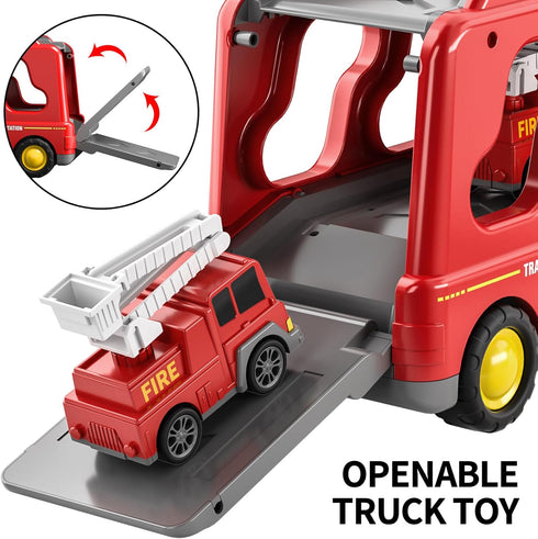 3-5 3 4 5 6 7, Set, 4-6 TEMI Fire Trucks Boy Toys for Toddlers Year Old - Firetruck Toys for Kids Transport Vehicle