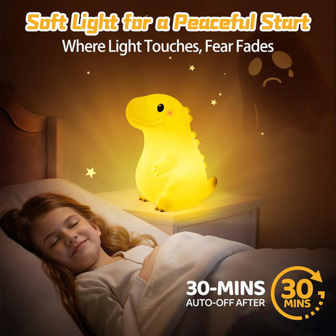 7.8 18 3-Level Mewaii Big Dinosaur Night Light for Kids, in & Funny Sounds Squishy Silicone Dinosaur Lamp