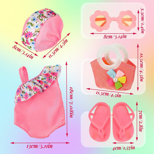 8 18 Inch Summer Playsets 18 Inch Kajaia Pcs Doll Clothes and Accessories Dolls Swimsuits Beach Include Doll Swimsuit
