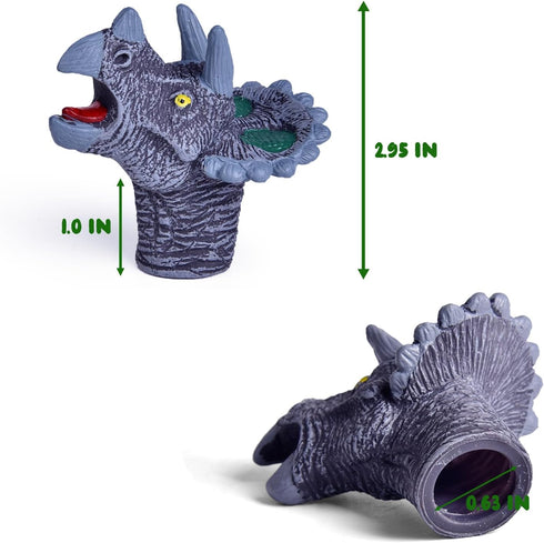 Fun Little Toys 10 Pcs Dinosaur Head Finger Puppets, Best Choice for Party Favors and Goodie Bag Fillers