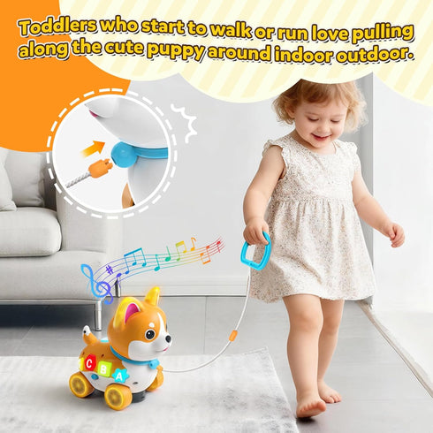 SHXYKZ 6-12-18 3-in-1 1 7 8 9 10 Baby Toys for Month, Musical Puppy Toy, Crawling & Walking Toys for Year Old Boy Girl