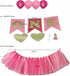 Alemon 1st Birthday Girl Baby Tutu for High Chair Decoration and "ONE" Pennant Happy Birthday for Highchair