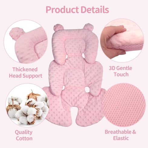 3in1 Newborn,3D Reversible Carseat Head Body Support Minnky Infant Car Seat Insert,Extra Soft Breathable Baby Car Seat