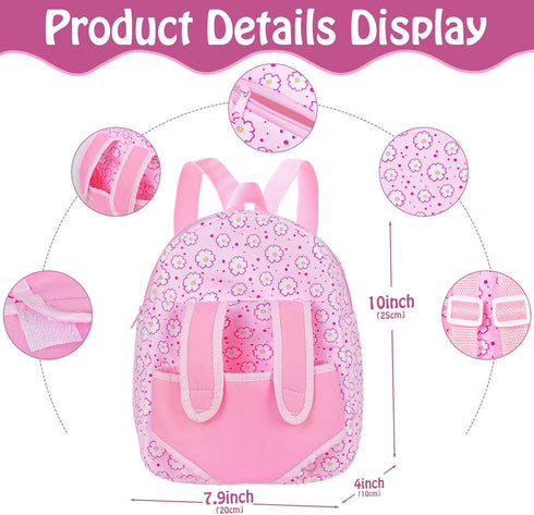 12 Inch Backpack Accessories,12" Set 3+ UZIDBTO Baby Dolls with Carrier Can Store Doll Clothes and Reborn Baby Doll