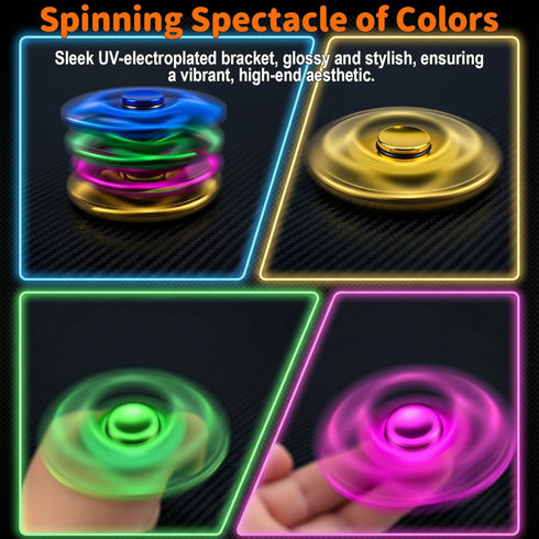5 Pack,Electroplated 3-5 6+ Fidget Toys Adults Metal Fidget Spinner Stress Reducer,High Speed Min Quite Spins,Fidgets