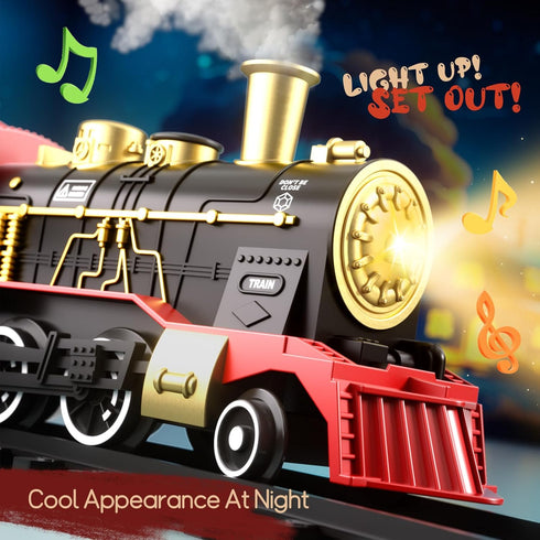 WATUDOU Set 3-5 4-7, Set Set 3 4 5 6 Train for Kids Classic Christmas Electric Train Toys with Steam Locomotive Engine