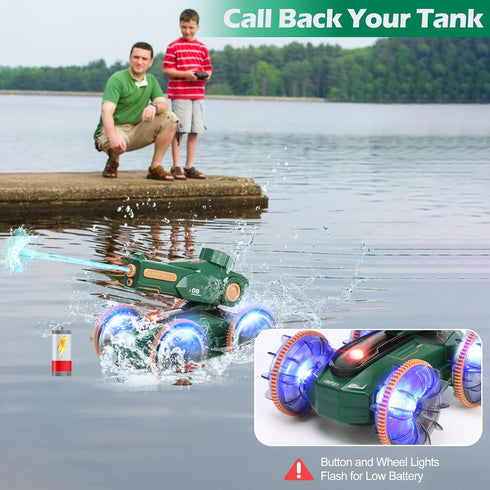6-12 5-7 8 9 10 11 IQBOX Toys for Kids Remote Control Car Boat Gifts for Boys Year Old Amphibious RC Boats Water Squirt