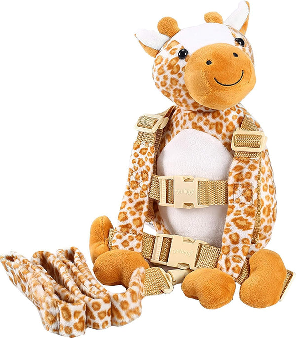 2 in 1 Monkey Toddler Safety Harness Backpack with Walking Leash Strap (Giraffe)