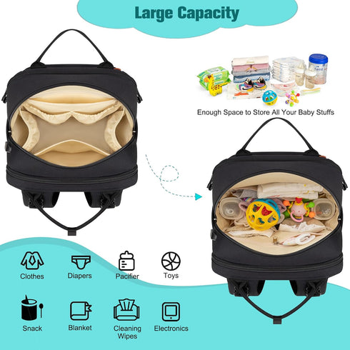 Backpack,BAGPARKK Backpack Diaper Bag Multi function Baby Bag with Portable Changing Pad, Pacifier Holder,Waterproof