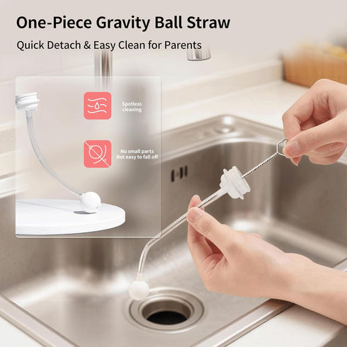 6M+ Pigeon Sippy Straw Conversion Kit for Babies | Soft Silicone Sipper, Weighted Straw & Cleaning Brush | Smooth