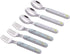 ANNOVA Kids Silverware Set, 6 Pieces Stainless Steel Children's Flatware, 3 x Forks, 3 x Dinner Spoons, Plastic Handle,