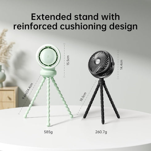 JISULIFE Baby Stroller Fan, Portable Large Battery Crib Fan with 5 Speeds, Bladeless Food-Grade Gifts Fan
