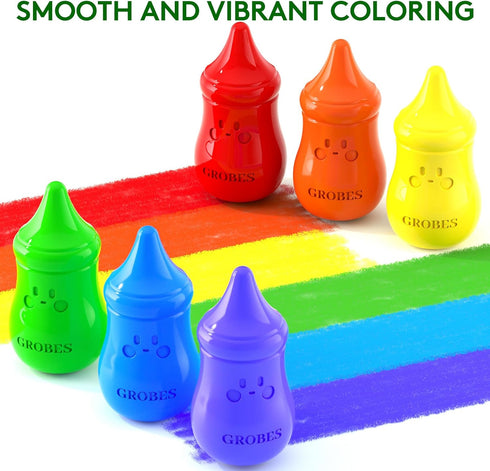 YSNYSN 16 1-3,Non-Toxic Colors Jumbo Baby bottle Crayons for Toddlers & Washable,Easy-Grip Infant Crayons for Early