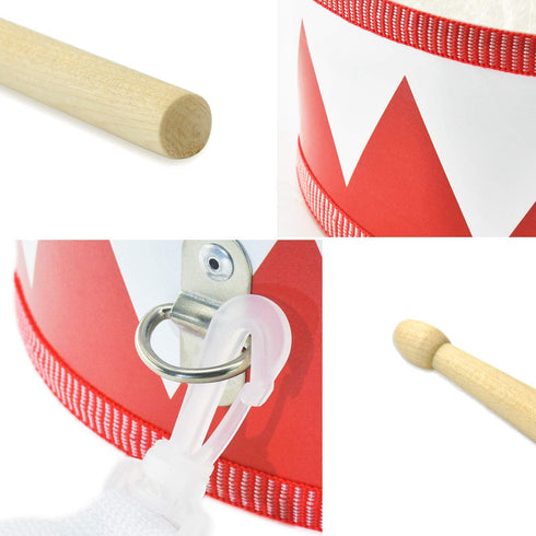 MUSICUBE Kids Drum Set - 8-Inch Wooden Drum Toys with Adjustable Strap and Drumsticks for Toddlers