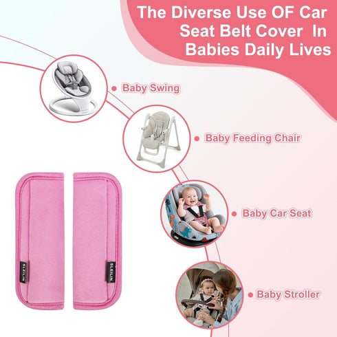 SLEILIN 3 Pcs Car Seat Straps Shoulder Pads Suit for Kids : Ultra-Soft Child Car Seat Strap Covers, Kids Car Seat Strap