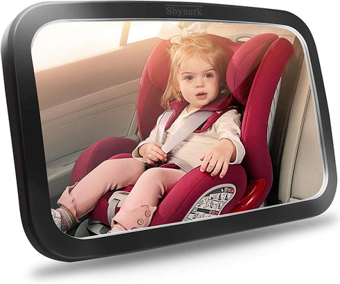 Shynerk Baby Car Mirror, Safety Car Seat Mirror for Rear Facing Infant, Shatterproof, Crash Tested, Fully Assembled