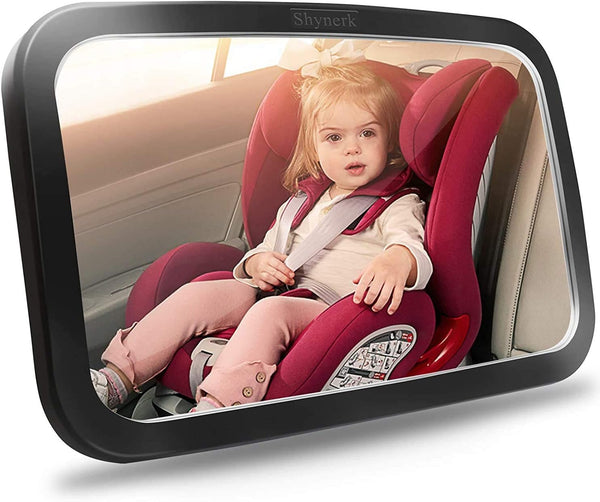 Shynerk Baby Car Mirror, Safety Car Seat Mirror for Rear Facing Infant, Shatterproof, Crash Tested, Fully Assembled