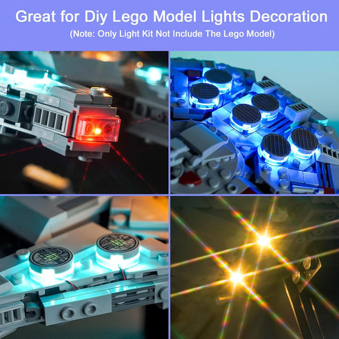 Upgraded LED Light Kit for Lego New Hope Millennium Falcon Building Set, Remote Control Version (Model Not Included)