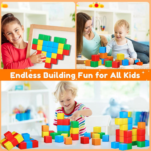 Magnetic Blocks for Toddlers, Building Toys for 3-8 Years Old Kids, 1.42 Inch Magnetic Cubes