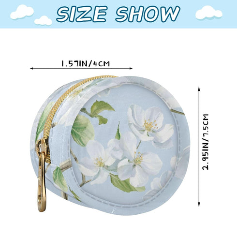 PYBUG Flower Round Pacifier Storage Case, Polyester & TPU Lined with Hook Buckle, Pacifier Container Box for Baby
