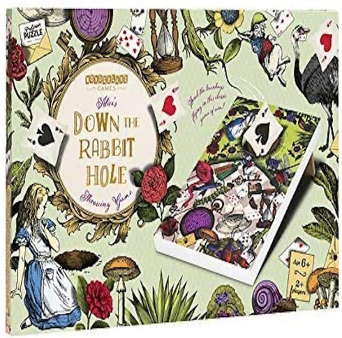Professor PUZZLE Down The Rabbit Hole - Alice in Wonderland Themed Corn Hole Game