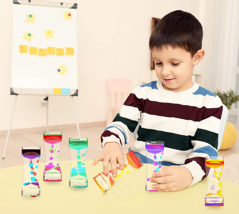 CAILINK 9 Pack Liquid Motion Bubbler, Floating Sensory Play Water Timer Fidget Toys for Adults and Kids, Colorful