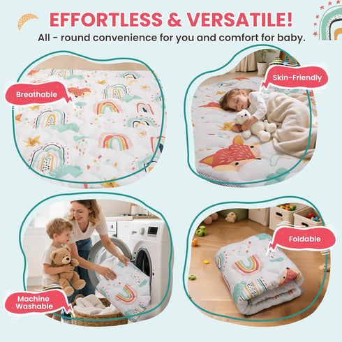 Floor,50x50 Inch Baby Play Mat for Soft Padding Crawling Mat for Playpen, Foldable and Machine Washable, Thick