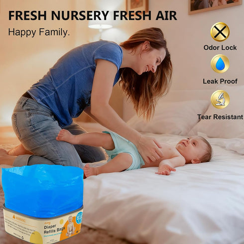 810 Film2 pack Jumbo Square Refill Compatible with Diaper Genie Classic,Compact and Select Pails,Odor Control