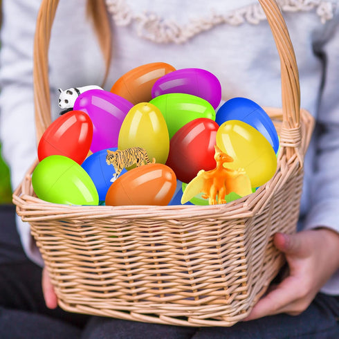 24 Pack OCHIDO Prefilled Easter Egg With Animal Dinosaur Toy, Easter Basket Essentials Easter Basket Stuffers for Kids