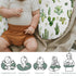 Watercolor Cactus Baby Nursing Pillow Covers for Boy Girl Green Cactus Leaves Nursery Pillowcase for Breastfeeding