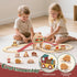 Set 2-4, Set 3-5 Lehoo Castle Wooden Train for Toddlers Burger Theme Train Track Compatible with Major Brands