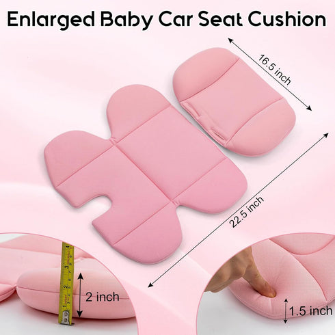 Infant Car Seat Insert with Extra Headrest for Preemie to Newborn, Thickened Baby Car Seat Head Support for Girls Boys
