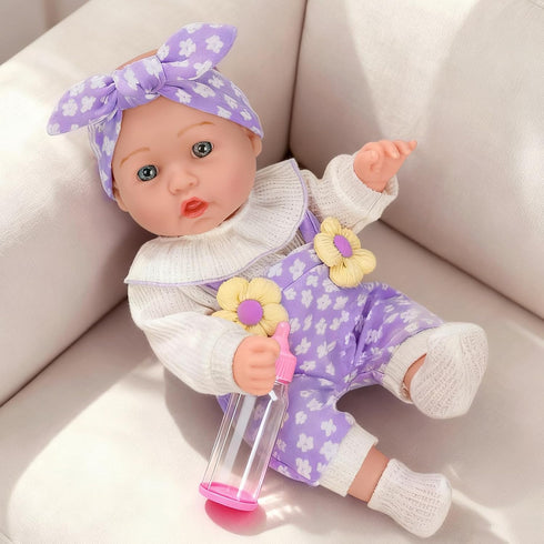 12" Backpack Accessories,12 Inch Set 3+ Flower Pattern Baby Doll With Carrier Can Store Clothes and Baby Dolls In Gift