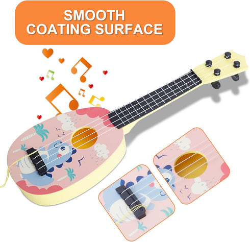 17 Inch 4 (17 inch YOLOPLUS+ Toddler Ukulele Guitar Toy Strings Mini Guitar for Kids - Children Musical Instruments