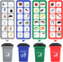 Set, 4 FIVEDAOGANG Small Friction Powered Garbage Truck Toys Includes Front Load Dumpster, Trash Bins and Trash