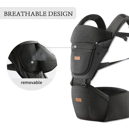 Acumas 44lbs, 6-in-1 Baby Carrier with Hip Seat, Baby Carrier Newborn to Toddler up to Ways to Carry, All Seasons