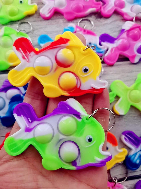 PSDFH 100 Packs Summer Present Unique Mini Fish Assorted fidgets for Kids Children Classroom Students Gifts from