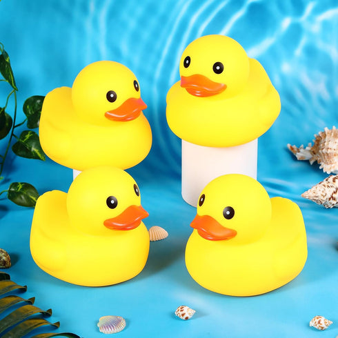 20 Swimming (5 Inch) Deekin Pcs Large Yellow Rubber Ducks Bulk Large Duck Squeak Rubber Bathtub Floating Bath