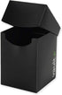 Vault X Trading Card Deck Box with 150 Black Card Sleeves, Fits 100+ Sleeved Cards, Large Standard Storage Box for TCG