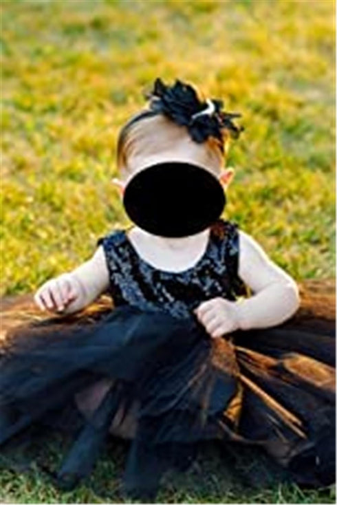 Lovely Rhinestone Angel Girls Baby Pearl Flowers Hairband - Black