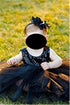 Lovely Rhinestone Angel Girls Baby Pearl Flowers Hairband - Black