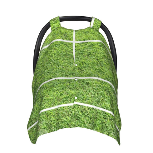 Zhbvncp Funny Green Tennis Court Baby Car Seat Cover & Breastfeeding Nursing Cover - Breathable Stretch Fabric
