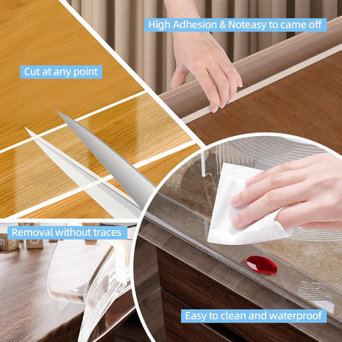 KAIYUER 1.57 13.12 in x FT,Edge Corner Protector Baby Proofing,Soft Clear Furniture Table Corner Guard & Edge Safety