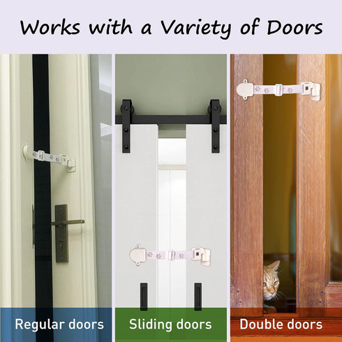Magnetic Child Proof Door Lock, Keep Toddler Out of Room with Litter Box, No Need for Interior Cat Door