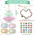 121 Set 9 oz 3 Pcs Floral Tea Party Dinnerware Include Paper Cups and Saucers, Napkins, Tier Cake Stand, Serving