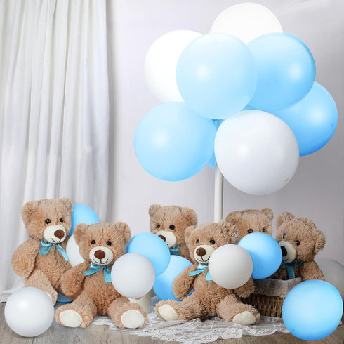 Jenaai 106 Pcs Bear Baby Shower Decoration, 6 Pcs Bears Stuffed Animal with 100 Pcs Balloons for Party Decor