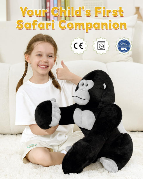 Animal,23.6" MaoGoLan Big Gorilla Stuffed Giant Gorilla Plush Toy,Soft and Cuddly Companion Plushie Gift for Gorilla